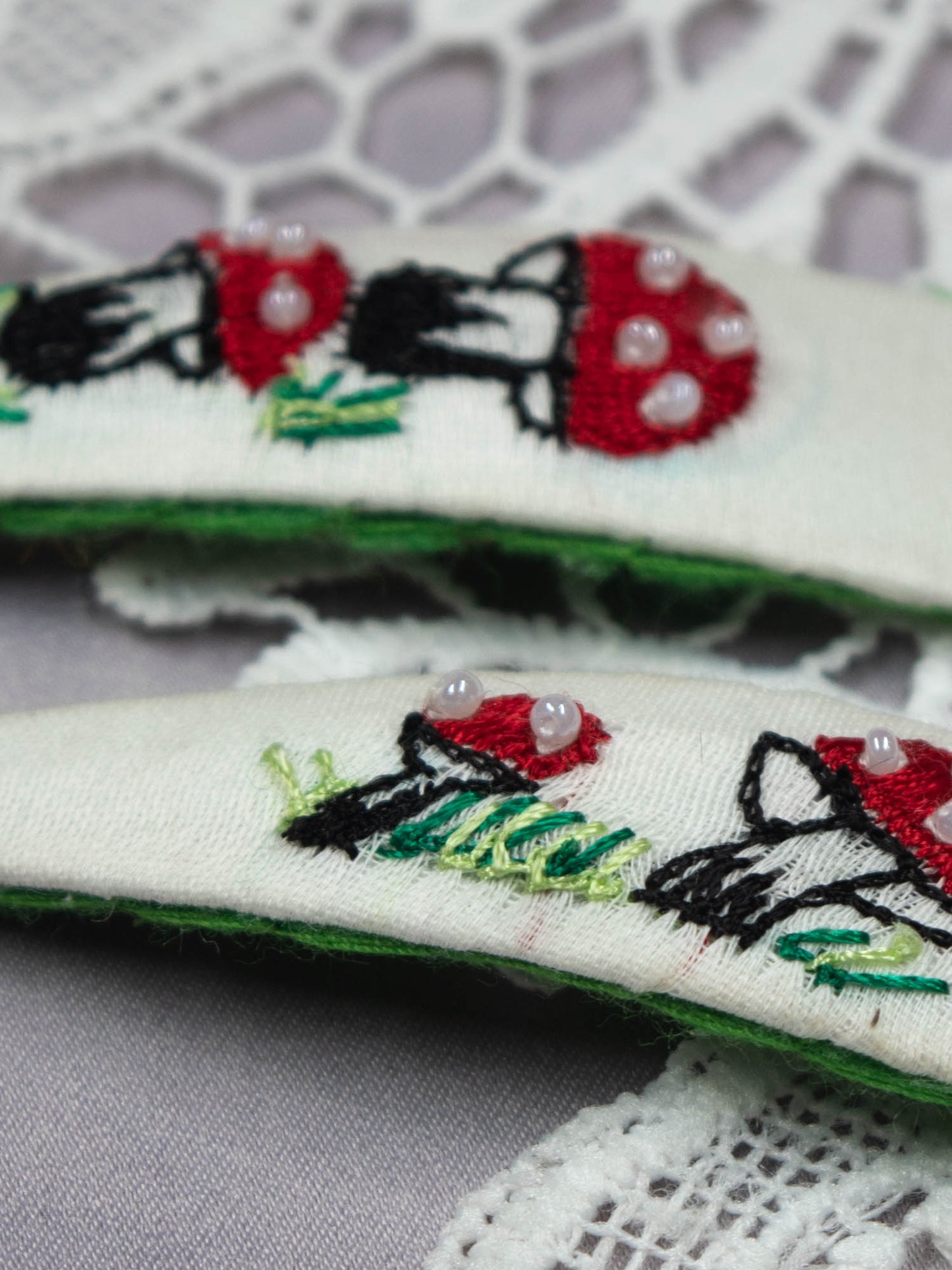Hand Embroidered Clips (Variation 28)