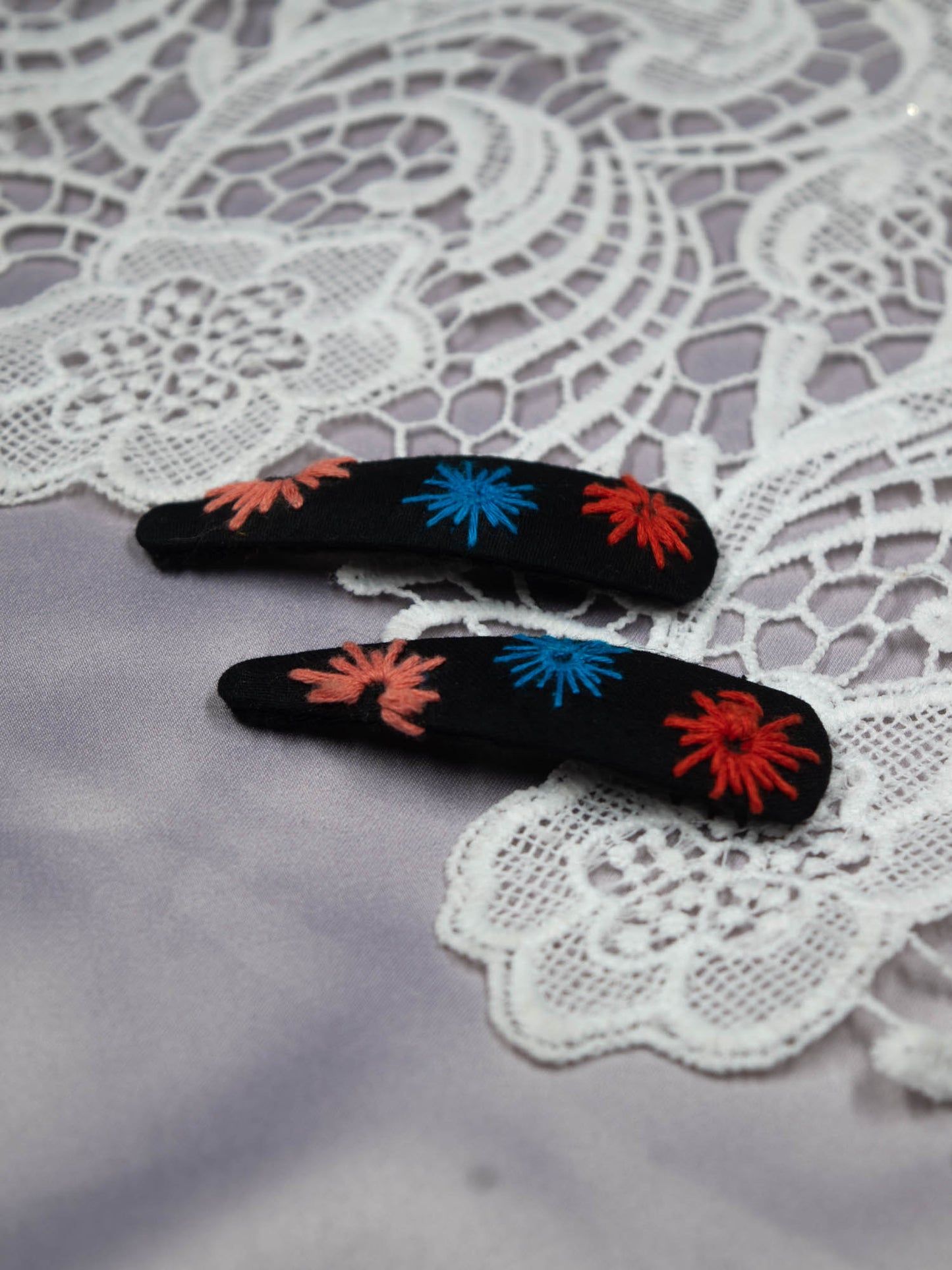 Hand Embroidered Clips (Variation 8)
