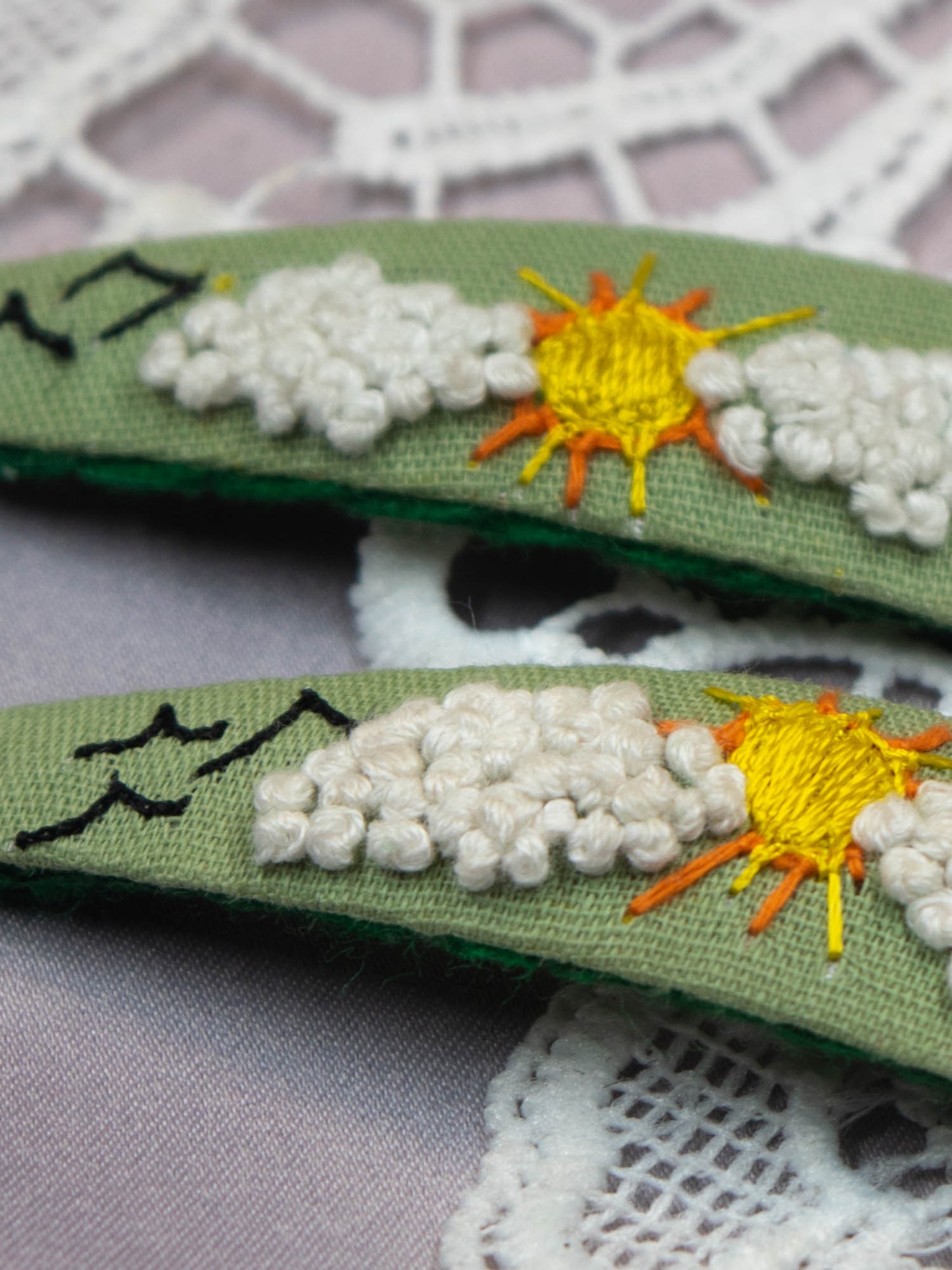Hand Embroidered Clips (Variation 35)