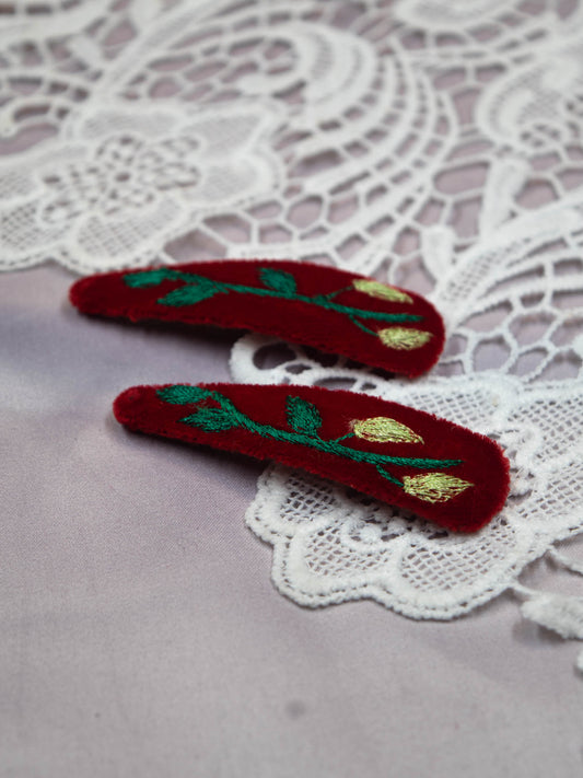 Hand Embroidered Clips (Variation 82)